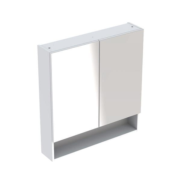 DULAP CU OGLINDA 80 CM SELNOVA SQUARE CU DOUA USI, ALB